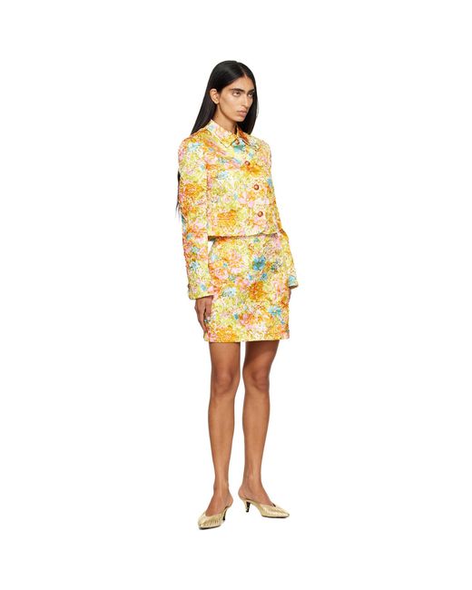 Versace Metallic Printed Silk Duchesse Jacket