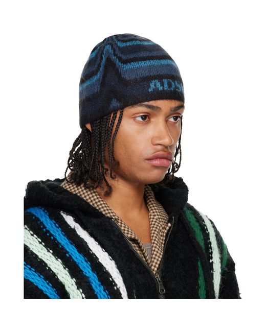 ANDERSSON BELL Blue Paint Beanie for men