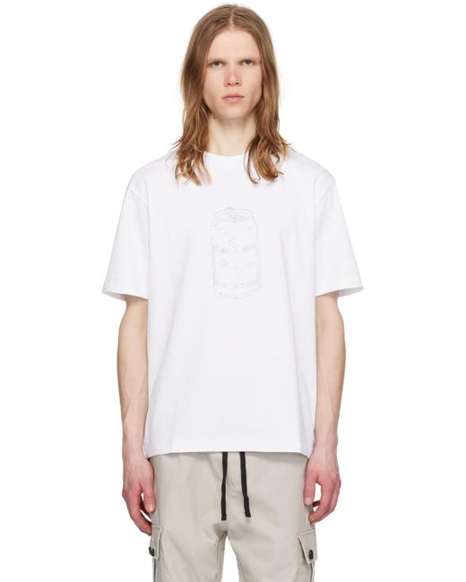 HUGO White Crystal-Cut T-Shirt for men