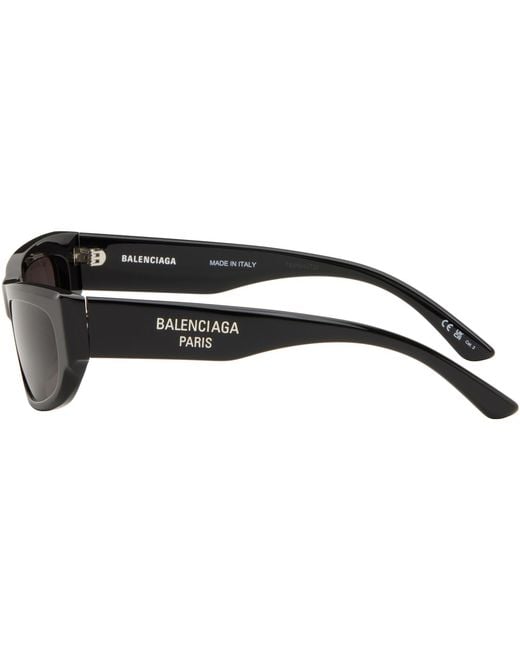 Balenciaga Black Rectangular Sunglasses for men