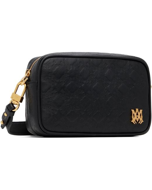 Amiri Black Ma Quad Leather Camera Bag for men