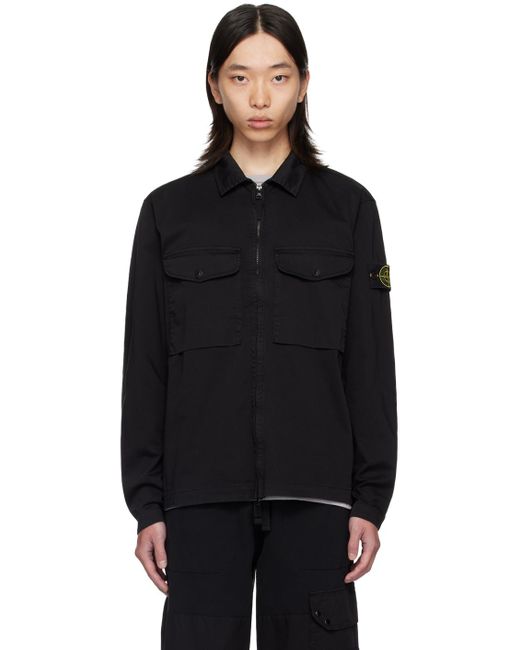 メンズ Stone Island ブラック レギュラーフィット ジャケット Black