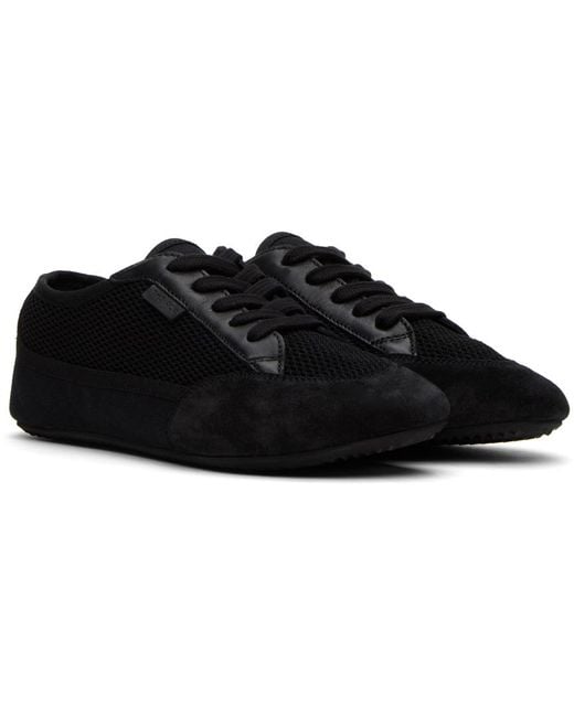 The Row Black Bonnie Low Top Lace Up Sneakers