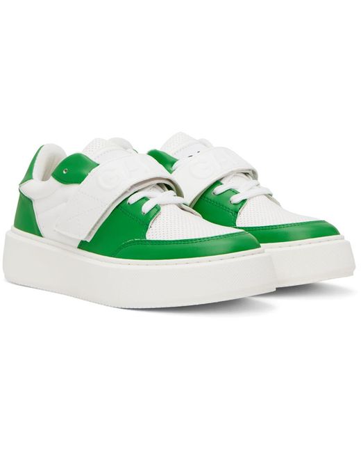 Ganni Green & White Sporty Sneakers