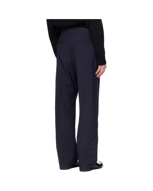 Jil Sander Blue Wool Poplin Trousers for men