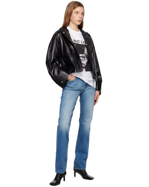 Helmut Lang Black Patch Pocket Leather Jacket