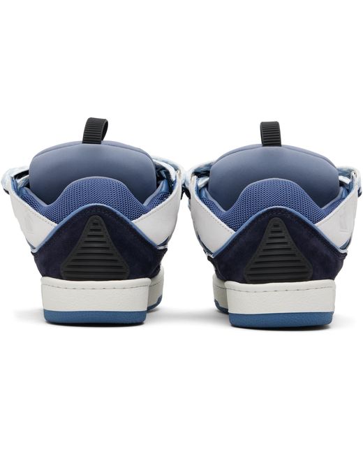 Lanvin Blue Curb Leather Sneakers for men