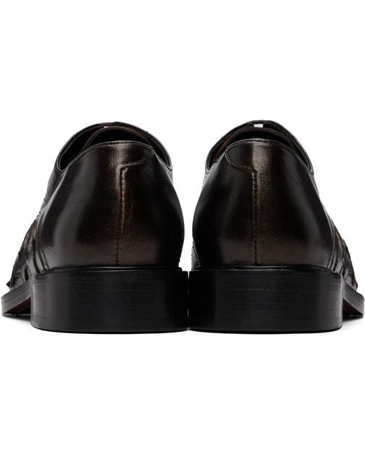STEFAN COOKE Brown Star Square Toe Derbys for men