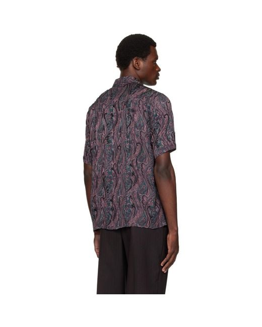 Dries Van Noten Purple Embroidered Shirt for men
