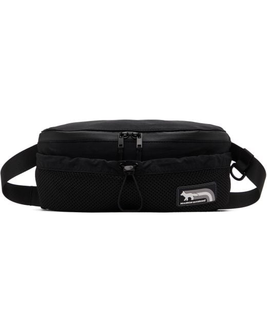 メンズ Maison Kitsuné ブラック フラッシュフォックス ベルトバッグ Black