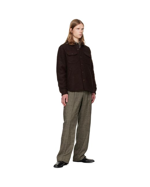 Polo Ralph Lauren Black Felted Wool Long Sleeve Overshirt for men
