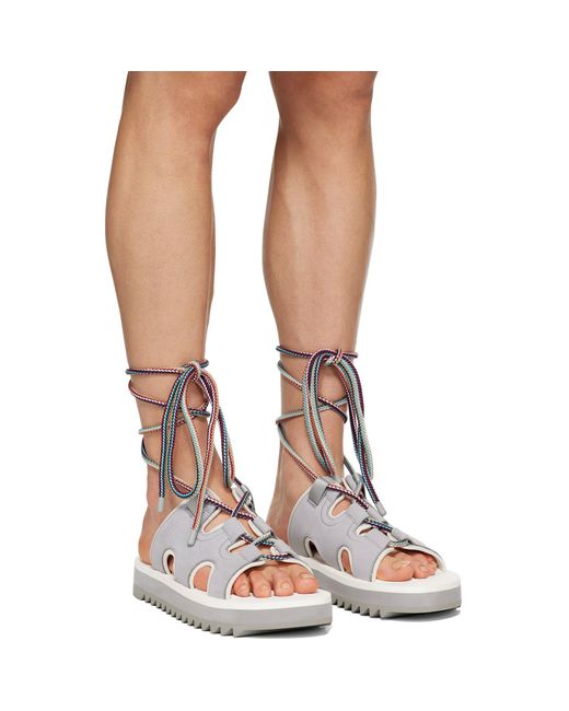Suicoke Brown Gray Ray-ab Sandals for men