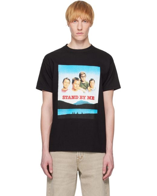 Wacko Maria Black 'Stand By Me' Crew Neck T-Shirt for men