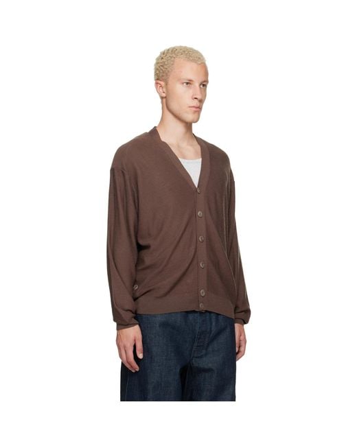 Lemaire Brown Relaxed Twisted Cardigan for men
