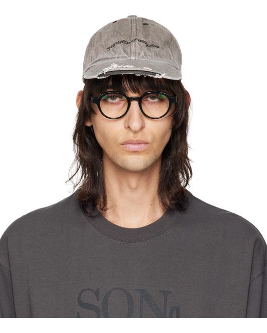 Song For The Mute Black Washed Denim Cap for men