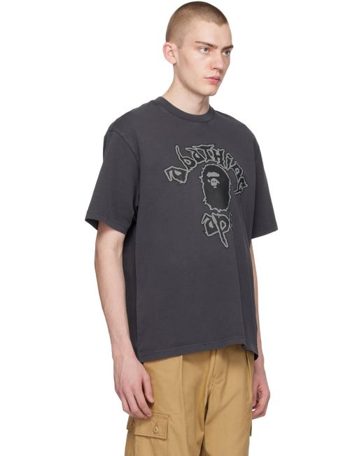 A Bathing Ape Black Mad College T-shirt for men