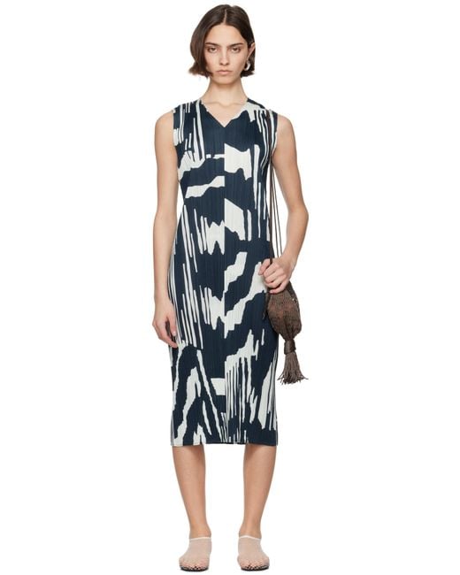 Pleats Please Issey Miyake Black Refraction Maxi Dress