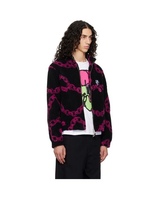 Chopova Lowena Black Charm Party Fitted Fleece Jacket for men