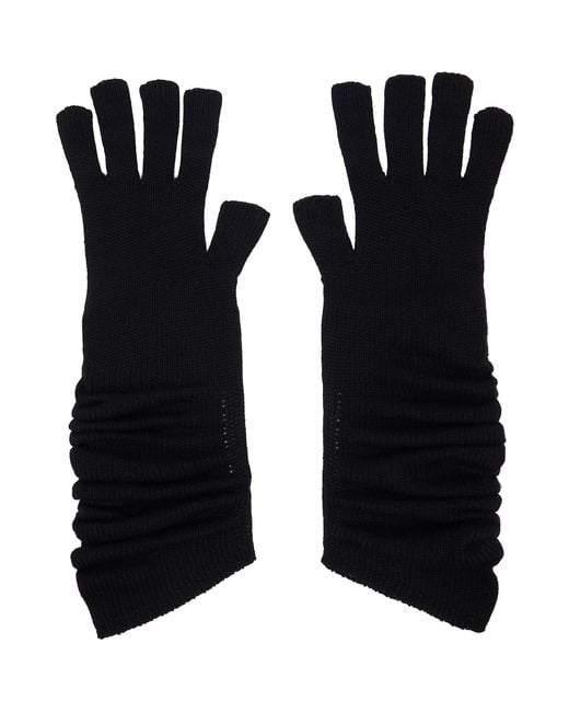 Homme Plissé Issey Miyake Black Cashmere Winter Gear Gloves for men