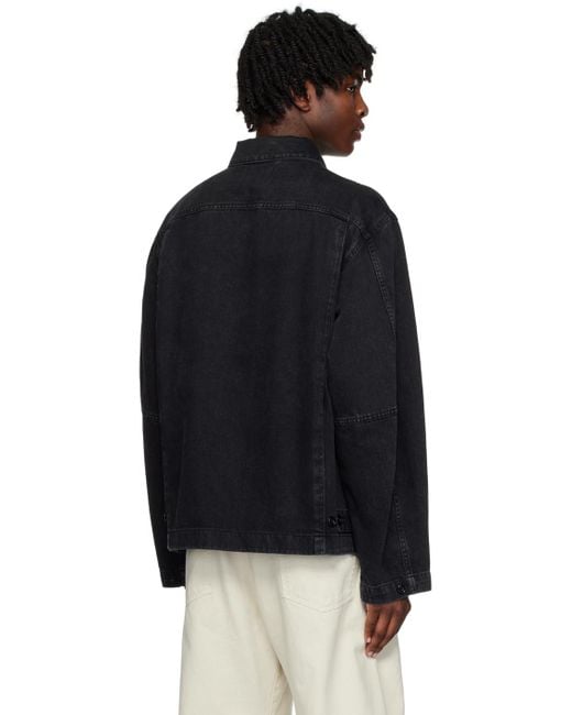 Lemaire Ssense Exclusive Black Boxy Denim Jacket for men