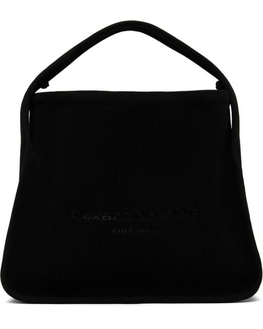 Alexander Wang Black Ryan Large Ribbed Knit Bag
