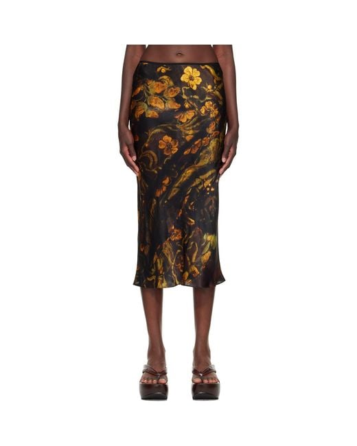 Dries Van Noten Multicolor Floral Midi Skirt