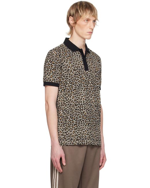 Fred Perry Black Leopard Polo for men