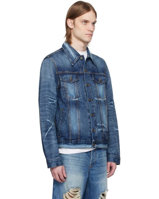 メンズ Cout de la Liberte ブルー Johnny Crispy Rigid トラッカー デニムジャケット Blue