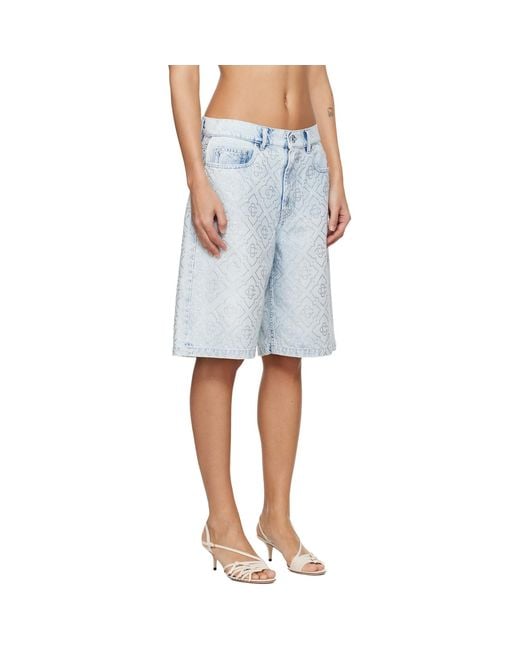 Casablanca Multicolor Hotfix Baggy Denim Shorts