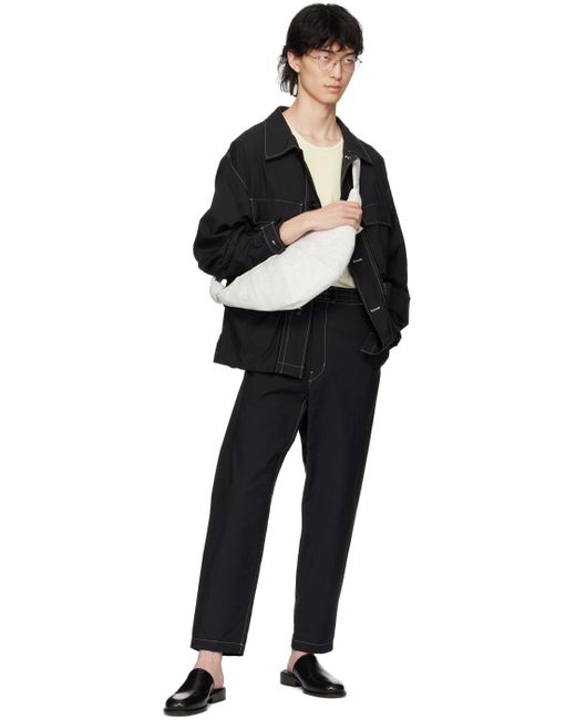 Lemaire Black Belted Trousers for men