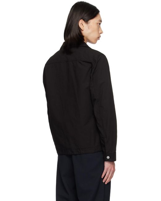 メンズ Stone Island ブラック パッチ オーバーシャツ Black