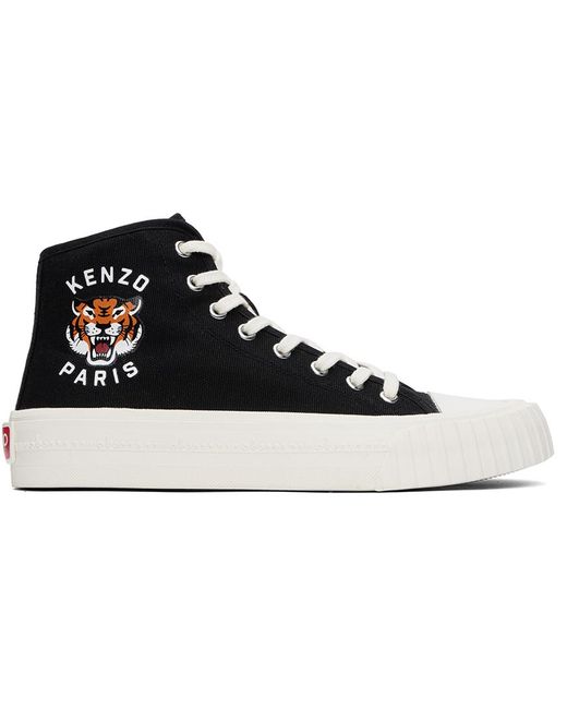 KENZO Black Paris Foxy High-top Canvas Sneakers for men