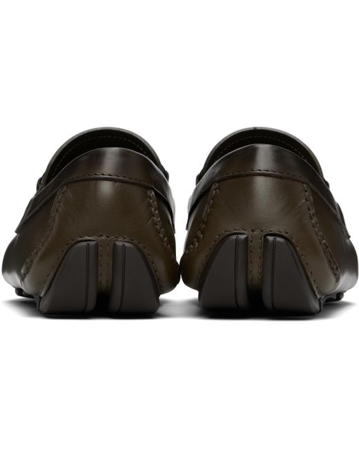 Flâneurs De Conduite Kaki À Ferrure Gancini Ferragamo pour homme en coloris Black