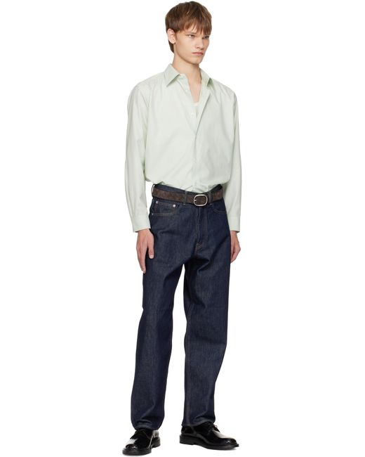 AURALEE Washed Finx Twill Shirt in Green for Men | Lyst