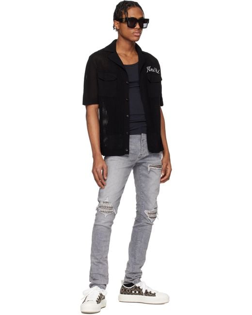 Amiri Ma Quad Jacquard Court Sneakers in Black for Men | Lyst
