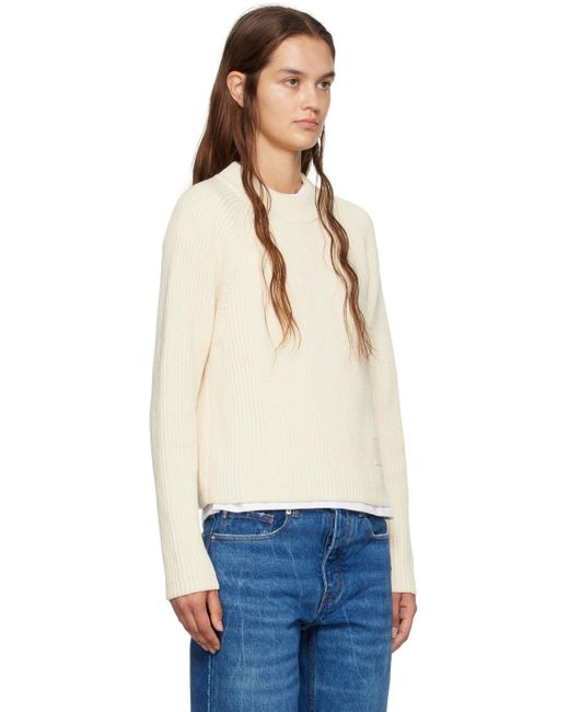 AMI Blue Off- Patch Sweater