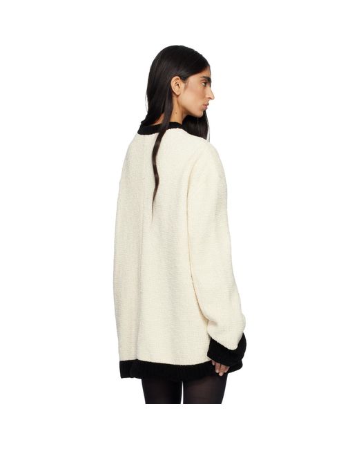 Marie Adam-Leenaerdt Natural Off- Covered Tweed Sweater