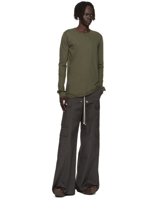 Rick Owens Green Khaki Concordians Basic Ls T-Shirt for men