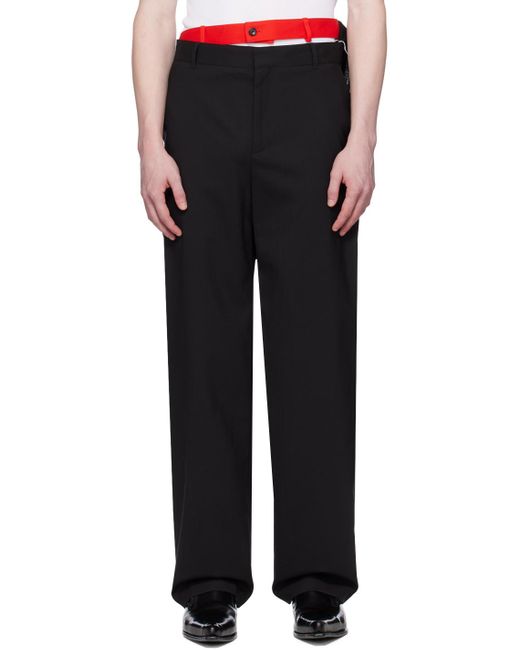 Y. Project Black Multi Waistband Trousers for men