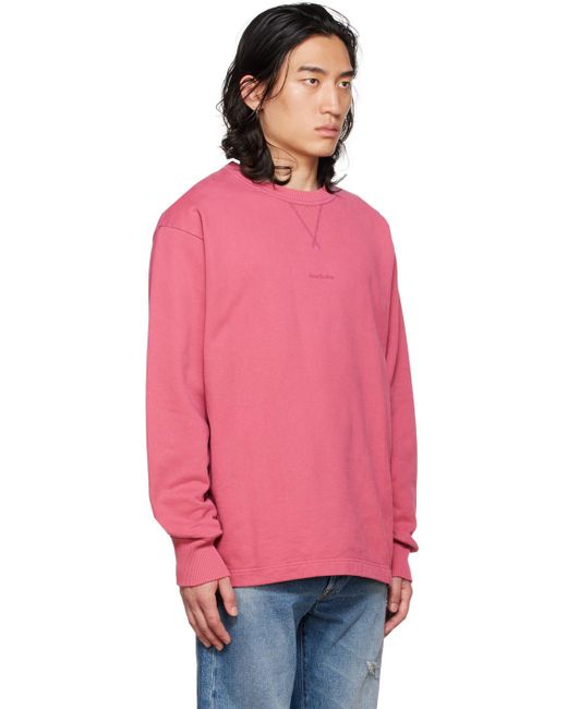 Acne Pink Stamp Sweatshirt for men
