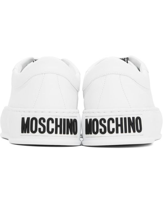 Moschino Black White Bumps & Stripes Sneakers for men