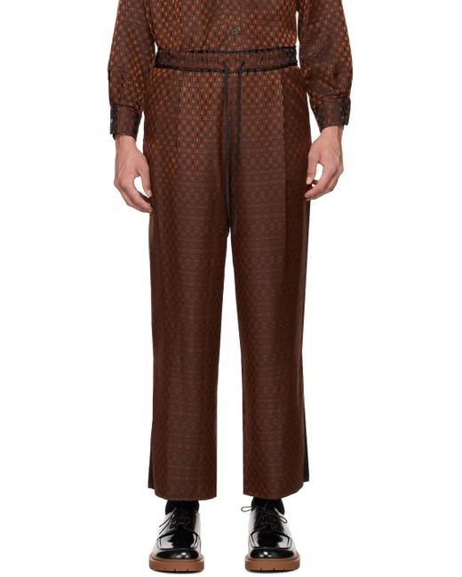 Rito Structure Brown Reversible Trousers for men