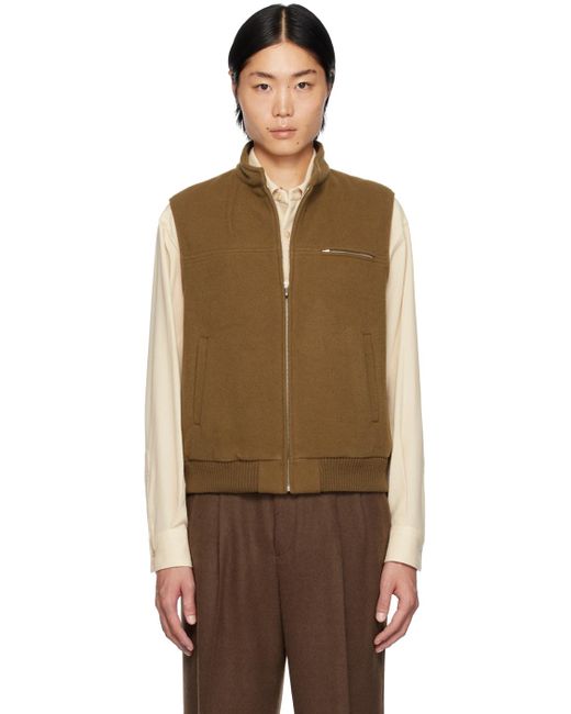 メンズ Auralee ブラウン Mosser ベスト Brown