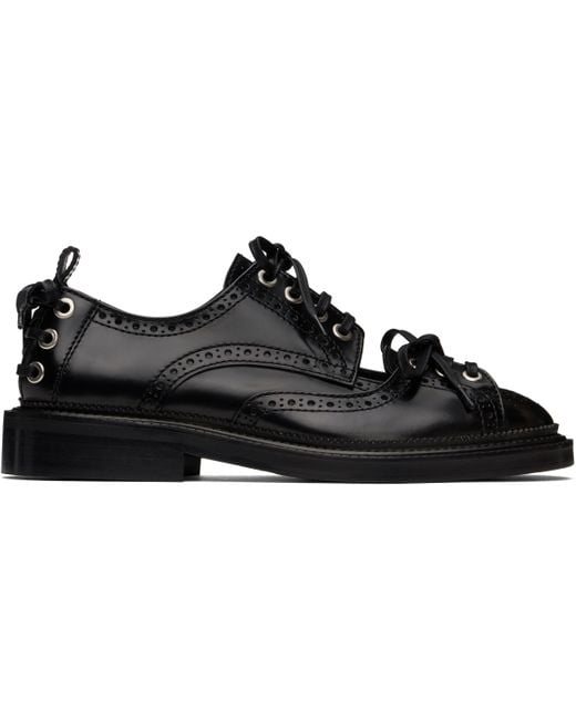 Simone Rocha Black Multi-Lace Cutout Brogues