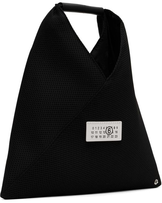 Mini cabas triangulaire noir MM6 by Maison Martin Margiela en coloris Black