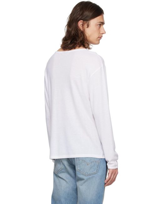 Second/Layer White Dias Cortes Long Sleeve T-Shirt for men