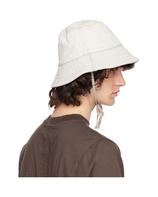 Rick Owens Brown Off- Temple Gilligan Bucket Hat for men