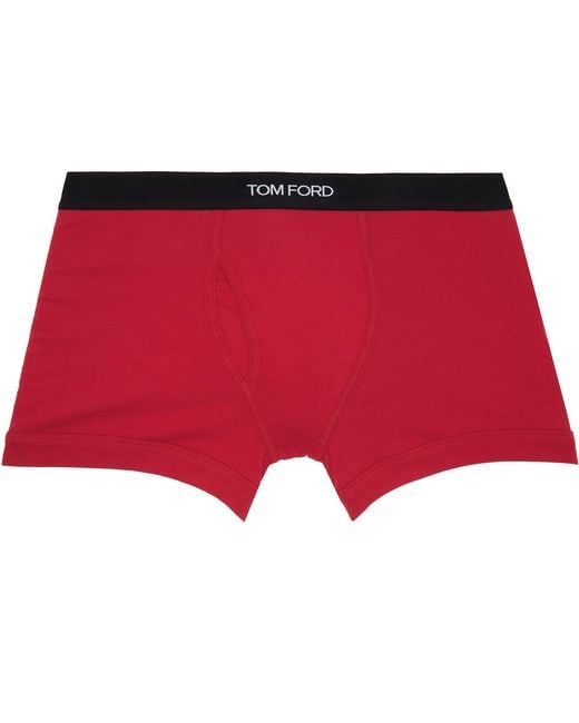 Tom Ford Red Cotton Boxer Briefs for men