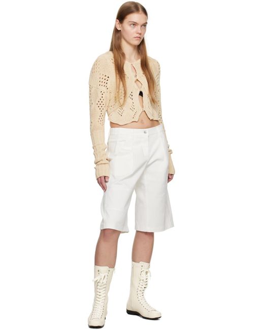 OPEN YY Natural Argyle Cardigan