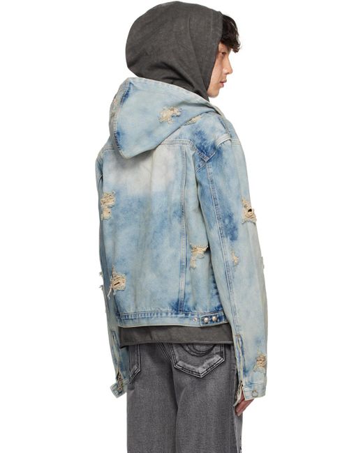 THUG CLUB Blue Rover Denim Jacket for men